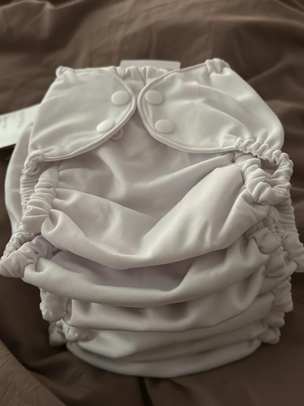 Adjustable White Snap Cloth Diaper Cover for Babies